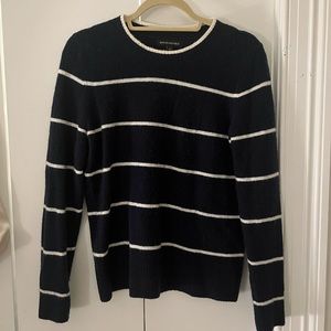 Banana Republic Navy Blue Striped Crewneck Sweater